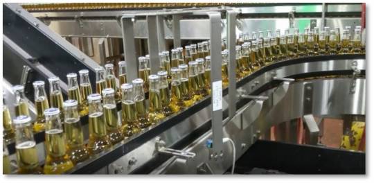 Table top conveyor for bottles and cans